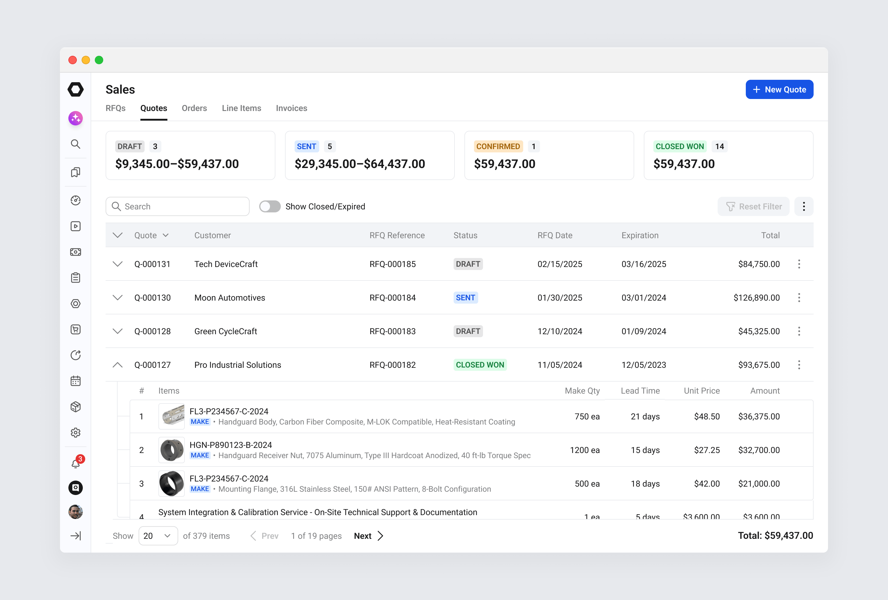 The redesigned scheduling board with live job status, operator, machine, timers, and queue load per work center.