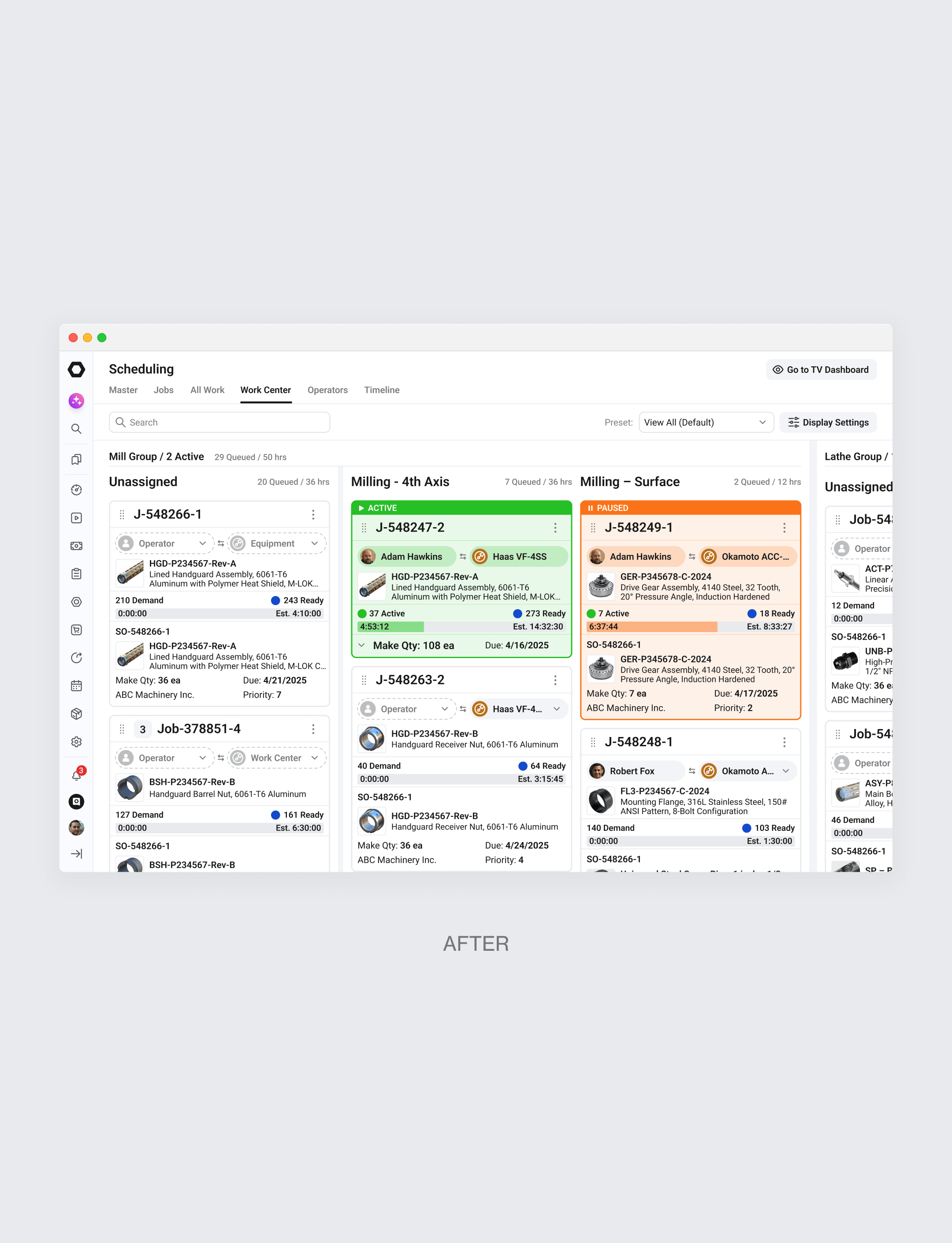 Manufacturing ERP UI design – scheduling after UX redesign