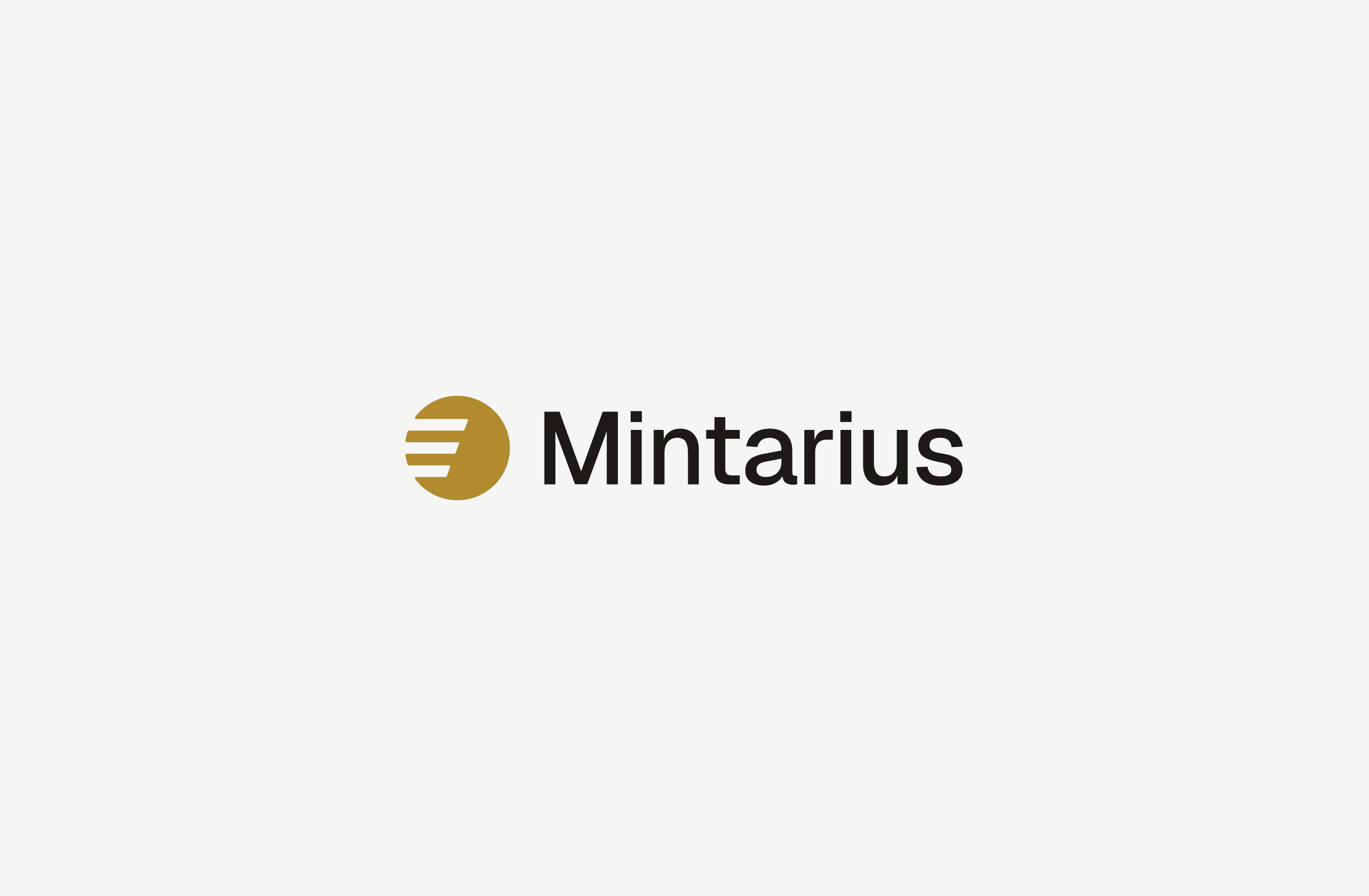 Mintarius brand mark and wordmark on light background — logo design for a B2B precious metals data platform