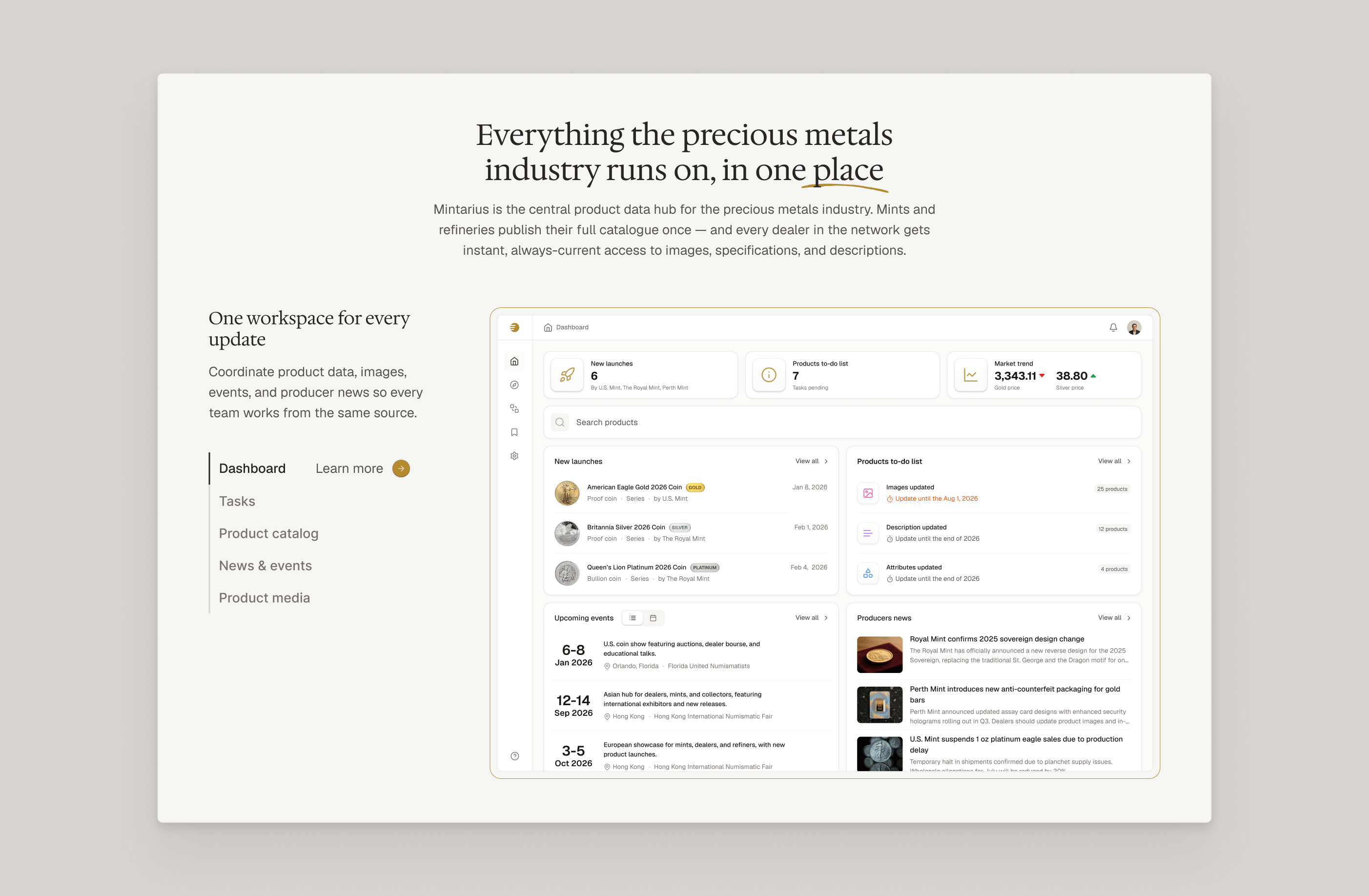 Platform overview section — brand visual system applied to content layout and typography